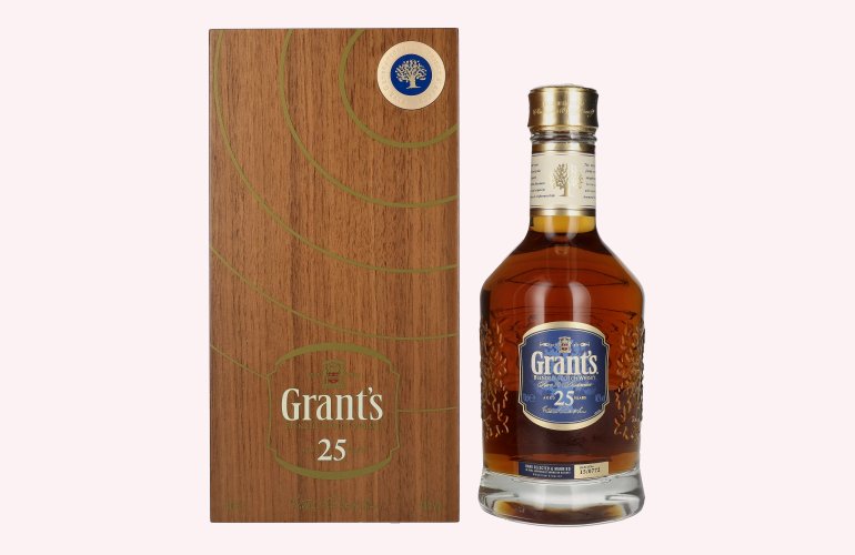 Grant's 25 Years Old Blended Scotch Whisky 40% Vol. 0,7l in Holzkiste