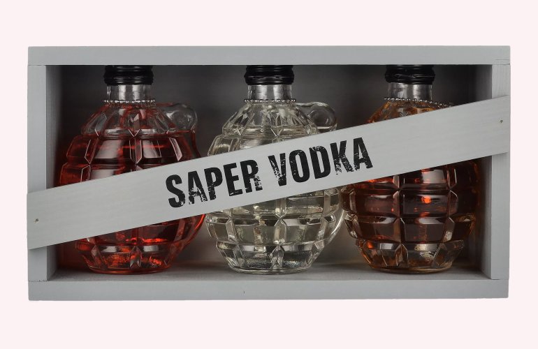 Saper Vodka 40% Vol. 3x0,2l in Holzkiste