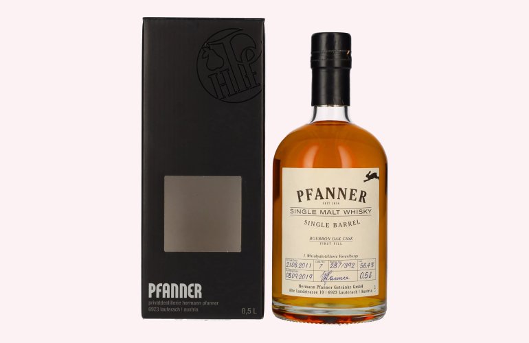 Pfanner Bourbon Oak Cask Single Malt Whisky 56,4% Vol. 0,5l in Geschenkbox