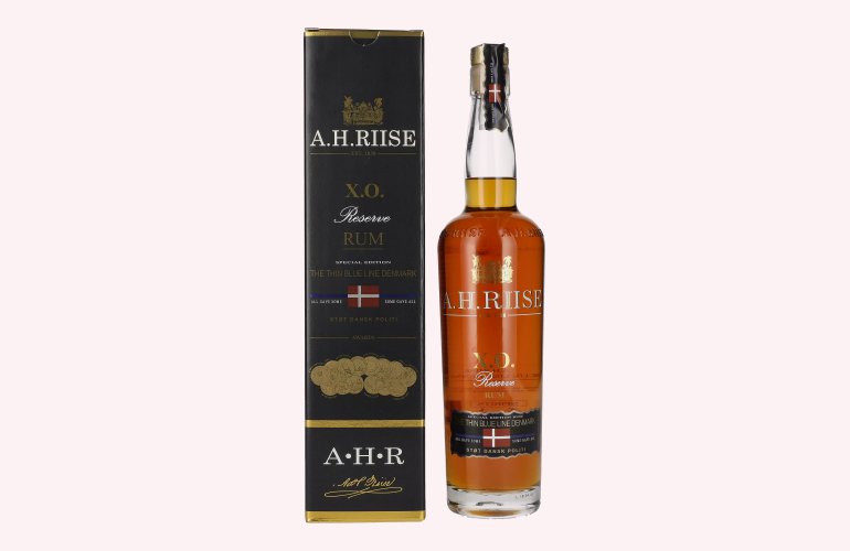 A.H. Riise X.O. Reserve Rum THE THIN BLUE LINE DENMARK 40% Vol. 0,7l in Geschenkbox