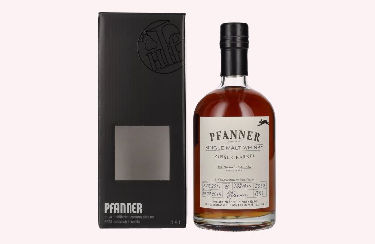 Pfanner PX Sherry Oak Cask Single Malt Whisky 56,3% Vol. 0,5l in Geschenkbox