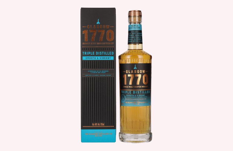 1770 Glasgow TRIPLE DISTILLED Smooth & Vibrant 46% Vol. 0,7l in Giftbox