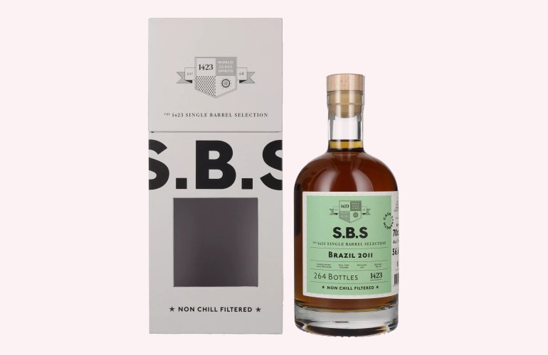 1423 S.B.S BRAZIL Rum Single Barrel Selection 2011 56,6% Vol. 0,7l in Geschenkbox