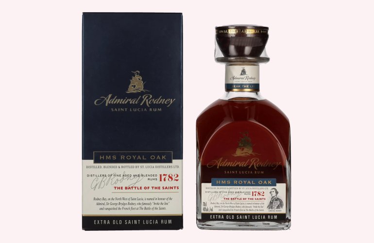 Admiral Rodney HMS ROYAL OAK Extra Old Saint Lucia Rum 40% Vol. 0,7l in Geschenkbox