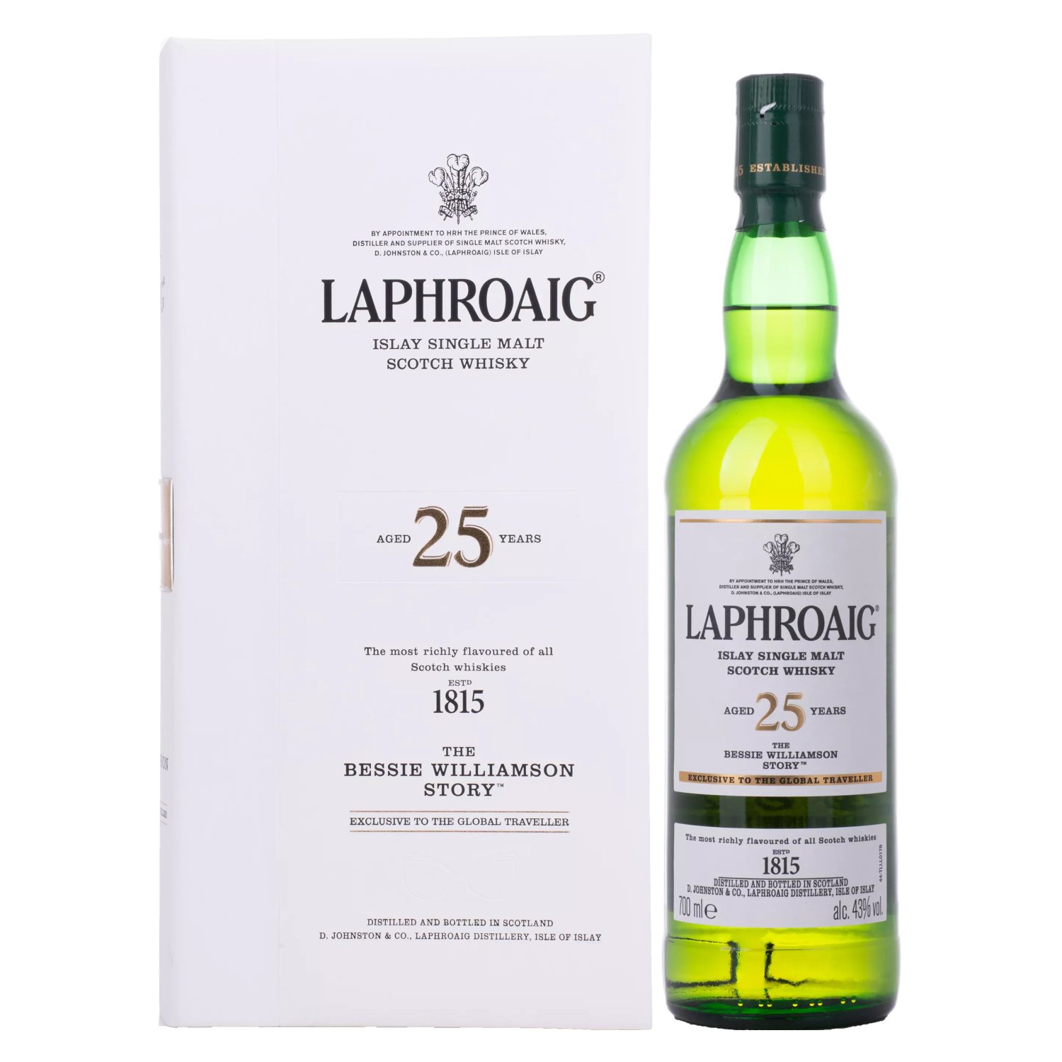 Laphroaig 25 Years Old THE BESSIE WILLIAMSON STORY Edition 2019 43% Vol. 0,7l in