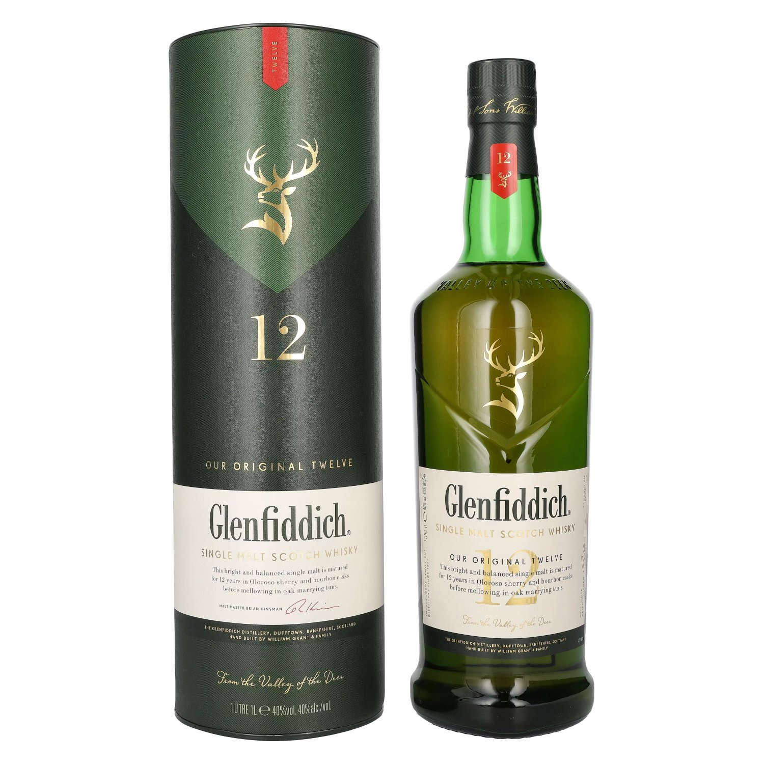 Glenfiddich 12 Years Old Single Malt Scotch Whisky 40 Vol 1l In Giftbox