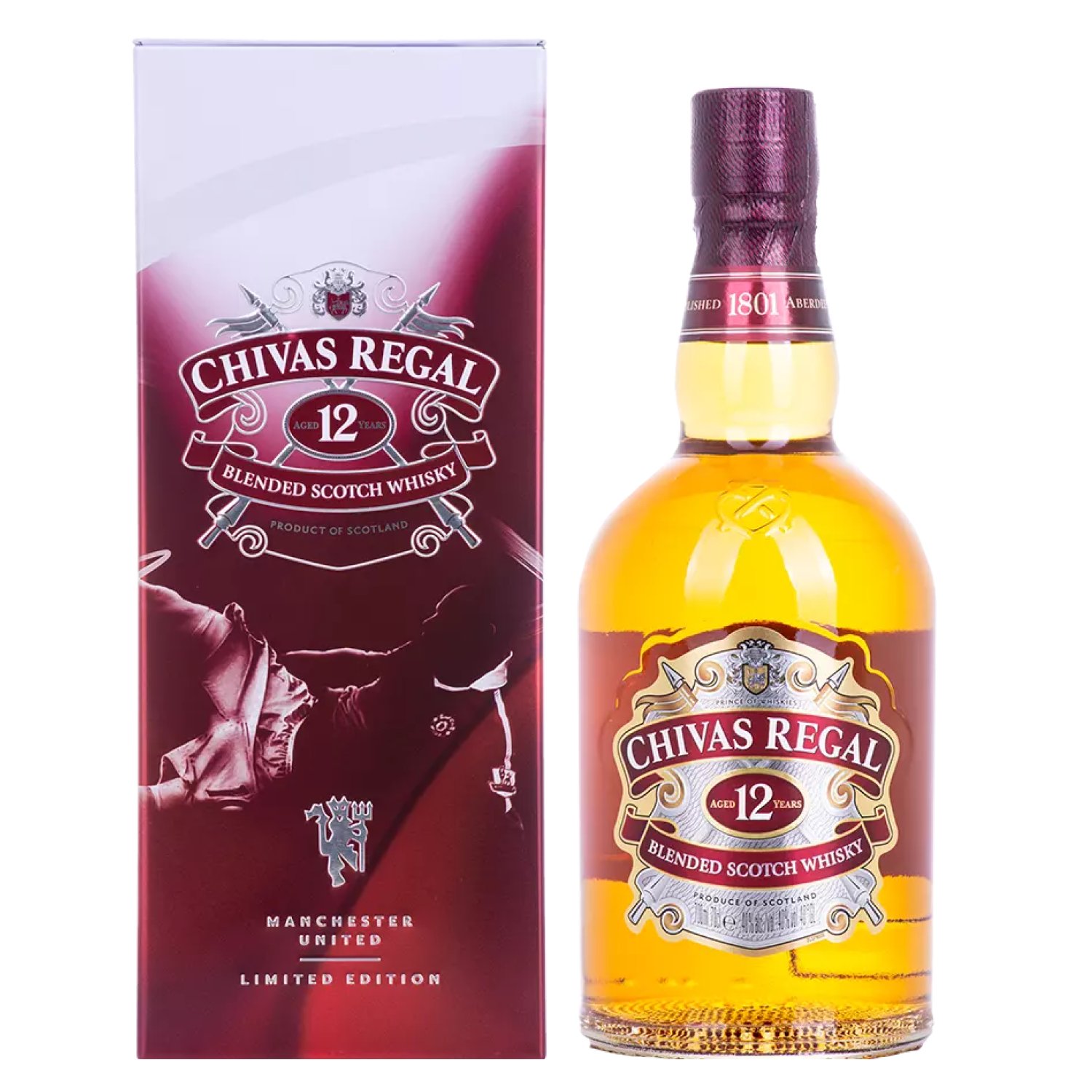 Chivas Regal 12 Years Old Blended Scotch Whisky Manchester United Limited Edition 40 Vol 0 7l In Tinbox