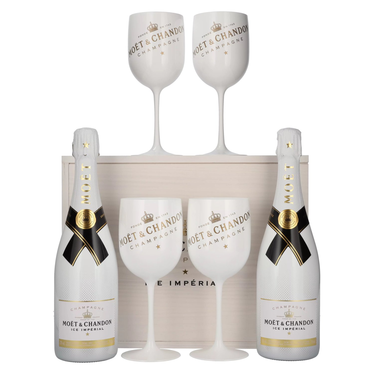 2 Moet & Chandon Ice Imperial Glasses White Qty