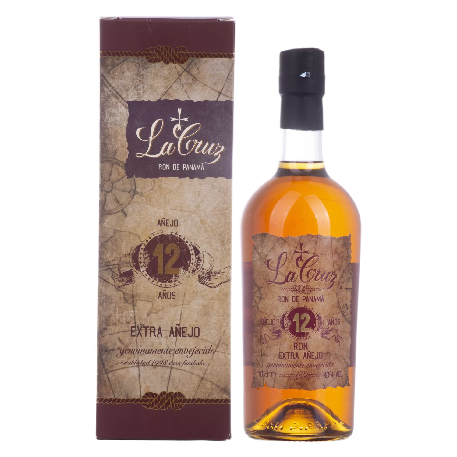 La Cruz Ron De Panama 12 Anos Extra Anejo 40 Vol 0 7l In Giftbox